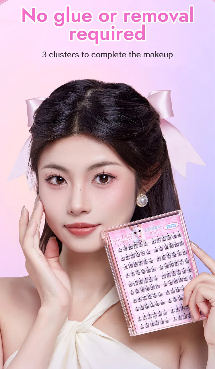 10 Rows of Large Capacity Glue-free False Eyelashes Single Cluster 10-12MM