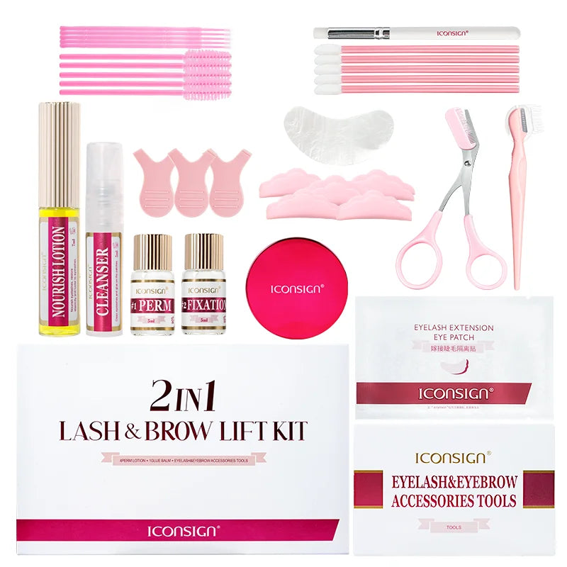 2IN1  Eyelash Lifting Kit Fast Perming LASH & BROW Liftng Kit  Lasting 6-8 Weeks Mascara
