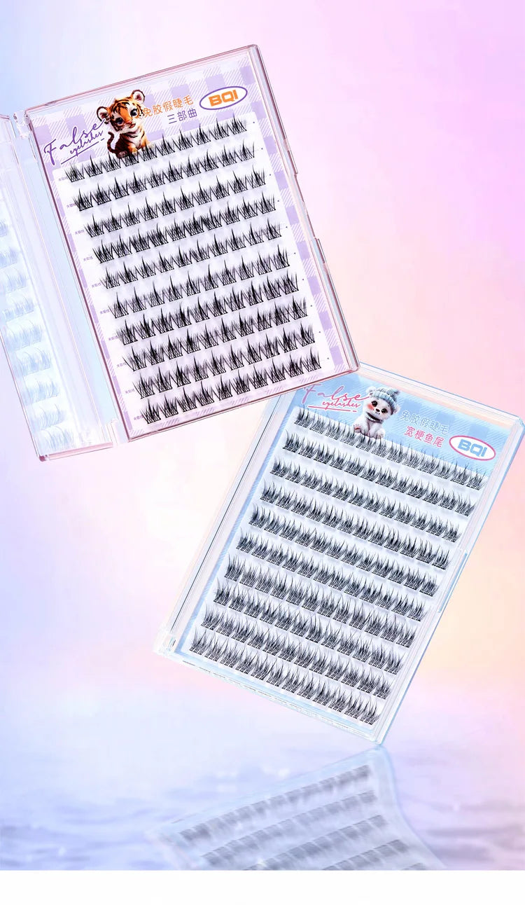 10 Rows of Large Capacity Glue-free False Eyelashes Single Cluster 10-12MM