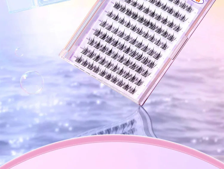 10 Rows of Large Capacity Glue-free False Eyelashes Single Cluster 10-12MM