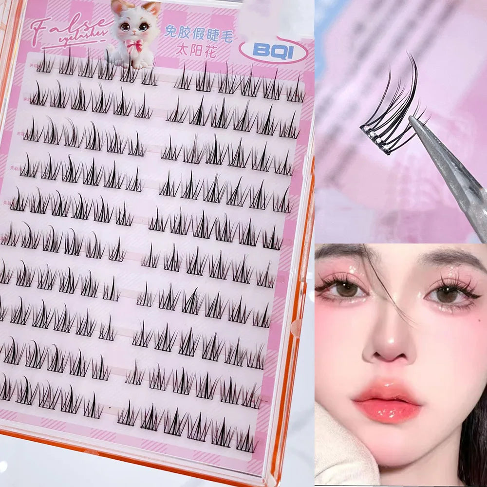 10 Rows of Large Capacity Glue-free False Eyelashes Single Cluster 10-12MM