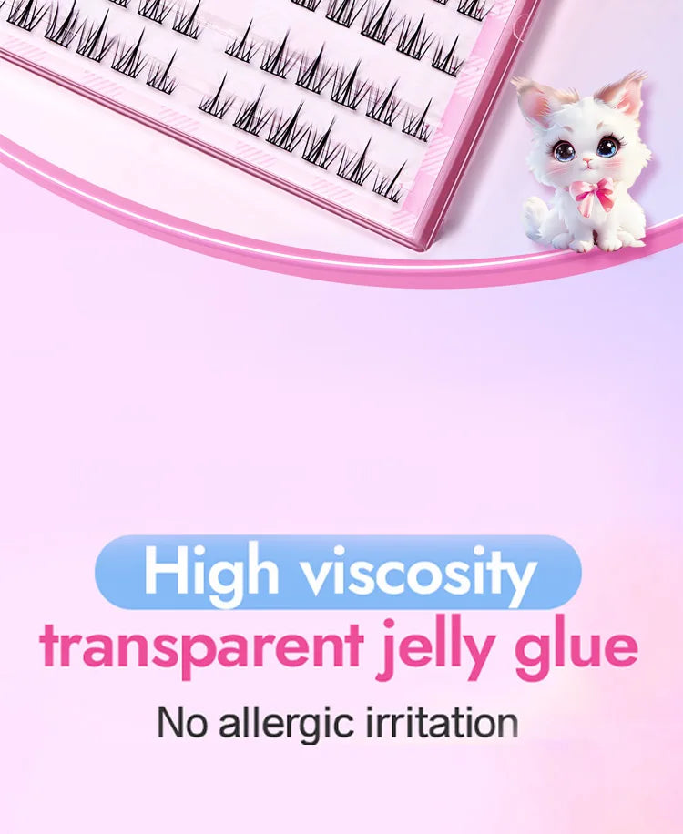 10 Rows of Large Capacity Glue-free False Eyelashes Single Cluster 10-12MM